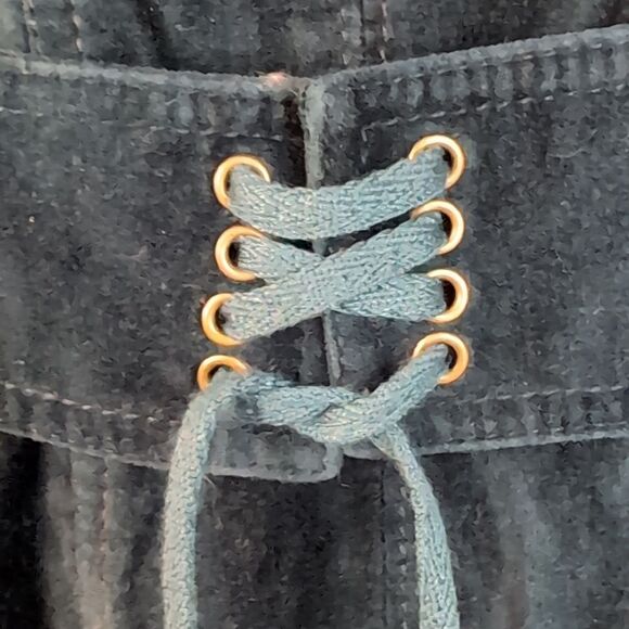 Together Cotton Velvet Military Blazer With Teal Trimming Size Golden Buttons - Picture 7 of 16